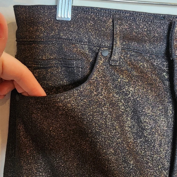 NWT Express Metallic Bronze Straight highrise stretch jeans.  Women's size 4 - Picture 10 of 16